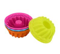 Fockety 12 Uds Mini Moldes Antiadherentes de Silicona para Hornear Magdalenas, Moldes para Magdalenas y Hornos para Horno y Congelador