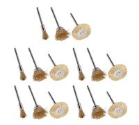 Fockety 15 Piezas de Ruedas de Alambre de Latón, Cepillo de Herramientas Giratorias de Molienda de Metal con 3 Estilos T Forma de Pluma Forma de Tazón, para Eliminar las Capas de óxido