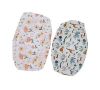 Fockety 2 Almohadillas Para Cambiar Pañales, Suaves, Impermebles, Portátiles, Para Cambiar Pañales, Con Estampado de Hilo de Algodón, Con Costuras Elásas Para Recién Nacidos, Niñas, Niñas.
