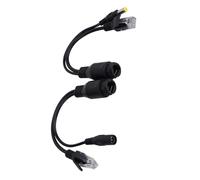 Fockety Adaptador Divisor PoE Pasivo Impermeable de 12 V para Cámaras de Seguridad IP y Puntos de Acceso Inalámbricos (Black)