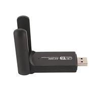 Fockety Adaptador WiFi USB, Banda Dual USB3.0 DE 1800 Mbps 2,4G 5G Adaptador DE Red Inalámbrica con Antenas Duales DE 3DBI, Conecta y Reproducir WiFi USB 6 PAR PC DE Juegos