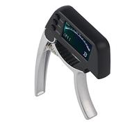 Fockety Afinador de Capo para Guitarra Aleación de Zinc ABS 2 en 1 Clamp/Holder con LCD para Ukeleles Clásicos Eléctricos Acústicos, Afinador de Capo Sensible para Músicos, Material de Aleación de