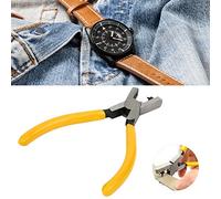 Fockety Alicate Perforador de Cuero con Ojales Amarillos Duraderos para Correas de Relojes, Herramienta de Perforación Rápida y Fácil para Varios Materiales, Diseño Compacto