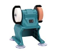 Fockety Amoladora de Banco, 5500 RPM 150 W Imán Permanente Mini Amoladora de Banco de Pequeña con Ruedas de Corindón Marrón de Doble Grano Protector de Metal de 3 Mm para Afilar Joyas de Carpintería