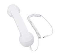 Fockety Auricular telefónico Retro, Receptor telefónico de Mano con Cable Vintage con Puerto Tipo c, Control de Volumen, para videoconferencias móviles celulares, Llamadas HD (White)