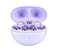Fockety Auriculares con clip, auriculares inalámbricos BT 6.0 con micrófono con cancelación de ruido, 40 horas de autonomía, resistencia al agua IPX7, para personas que llevan gafas (degradado morado)