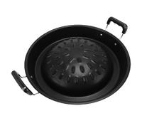 Fockety Bandeja de Parrilla de Barbacoa Coreana Tailandesa, Sartén de Carbón de Carbón de Aluminio, Parrilla de Barbacoa de Aluminio para Shabu, Vegetales, Huevos, Cerdo, Carne (35 cm/13.78in negro)