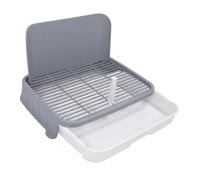 Fockety Bandeja para orinar para Perros, 51 x 39 cm, Caja de con Malla extraíble, Valla y Poste, Soporte para empapadores de orina fácil de Limpiar, Bandeja de Entrenamiento para Perros