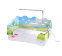 Fockety Baño para pájaros con Grifo, Ducha automática con alimentación USB para Loros, Filtro de Bomba Desmontable, Base Hueca de Malla, Juguetes para Loros Grises africanos (Bañera de Vida