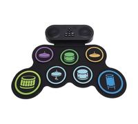 Fockety Batería Electrónica, Batería Eléctrica Portátil, Almohadilla de Baterías de Práctica Recargable con Bluetooth MIDI, Baquetas, Conector para Auriculares y Altavoces Dobles