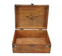 Fockety Baú do Tesouro Vintage de Madeira, Caixa de Armazenamento de Joias Entalhada à Mão com Fechadura, Caixa Decorativa Antiga para Lembrancinhas de Casamento e Decoração de Casa (Estilo 2)