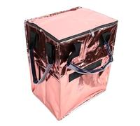 Fockety Bolsa de Comestibles con Ruedas, Carrito de Compras Reutilizable de Gran Capacidad con Diseño Plegable y 4 Resistentes Ruedas Giratorias de 360°, Bolsa de Comestibles con (Oro Rosado)