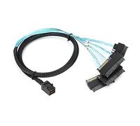 Fockety Cable Convertidor Moldeado Interno Mini SAS SFF-8643 a Conector SFF-8482 de 29 Pines con Alimentación para Servidor