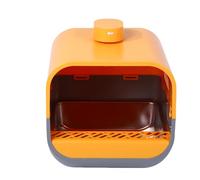 Fockety Caja de Arenas Inteligente para Gatos, Inodoro para Gatos de Acero Inoxidable con Sistemas de Pulverización de Soplador y Videoportero, Bandeja Grande Antisalpicaduras (Yellow)