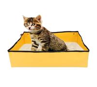 Fockety Caja de de Viaje para Gatos, Caja de Plegable para Gatos con Tapa con Cremallera, Transportador de Portátil Impermeable para Coche, Hotel, Avión, Camping, Hotel, Coche Al Aire (Amarilla