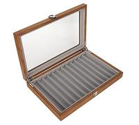 Fockety Caja de Exhibición de Pluma Estilográfica, Caja de Exhibición de Pluma de 12 Ranuras Caja de Exhibición de Madera con Tapa, Caja Organizadora de Pluma Caja Organizadora de Almacena
