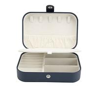 Fockety Caja de joyería pequeña, Cuero de la PU Impermeable Suave Forro de Terciopelo de Cuentas de Viaje Organizador de joyería de 2 Capas Caja de joyería portátil