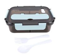 Fockety Caja para Microondas, Contenedor de Almuerzo de 1100ML, Contenedor de Almacenamiento de Alimentos, con Compartimento para Niños, Hombres y Mujeres (BLUE)