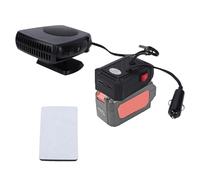 Fockety Calentador de Espacio Portátil, Calentador Eléctrico Compacto de 200 W con 2 Ajustes de Temperatura y Rotación de 360 grados, con Puertos USB Duales de 2 A para Desempañar el