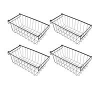 Fockety Cestas de almacenamiento para congelador, 4 cestas de alambre de metal con asas, organizador de congelador horizontal, organizador de metal para el hogar, baño, despensa