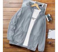 Fockety Chaqueta de Protección Solar para Hombre, Ropa de Protección Solar para Hombre, Fibra de Poliéster, Ligera, para Senderismo (2XL)