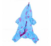 Fockety Chubasquero para Perros, Impermeable, Resistente Al Viento, para Perros Pequeños y Medianos, Traje Seco de Cobertura de Cuerpo Completo, Poncho Ligero para Mascotas con Agujero (Blue L)
