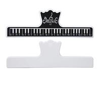 Fockety Clamp/Holder Marcapáginas de Música de Plástico de Alta Calidad, Soporte para Notas Resistente Al Agua, 2 uds., Negro, Ideal para Actuaciones de Instrumentos (BLACK)