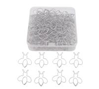 Fockety Clips de Papel de Abeja de Dibujos Animados de 80pcs, Marcadores Divertidos de Forma Linda para Suministros Escolares con Caja Transparente, Clips de Hierro Multipropósito para la (SILVER)