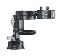 Fockety Combo de Soporte para teléfono y portavasos para Coche, Soporte con Ventosa Nano Giratorio 360 Grados, para Camiones, autobuses y excavadoras, para Smartphones 4 a 7,2 (Varilla Corta - Gris)