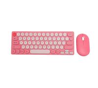 Fockety Combo de Teclado y Mouse Inalámbrico, 2.4G Inalámbrico 64 Teclas Modern Slim Computer Keyboard 1200dpi Mouse con Receptor USB para Sueño Automático (Rojo)