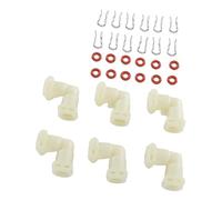 Fockety Conector de Fluido en Forma de L de 6 Piezas, Estructura de Flujo Interno Optimizada para una Preparación Silenciosa, con Abrazaderas de Anillos Tóricos