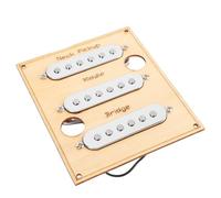 Fockety Conjunto de Camionetas de Bobina de una Sola Bobina Pickups de Guitarra Eléctrica Juego de Reemplazo Alnico 5 Correo Middle Puente con 6.4kΩ 6.6kΩ 7kΩ para un Tono Cálido Fácil (SILVER)