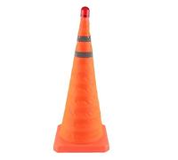 Fockety Cono de Seguridad de Tráfico Plegable, 27.6 X 11.4 X 11.4 Pulgadas Conos Naranja Plegables Multiusos con Collar Reflectante, de Aparcamiento Portátil