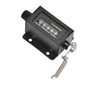 Fockety Contador Mecánico de 5 Dígitos, Herramienta de Reinicio Precisa para Impresión, Diseño de Espejo de Vidrio Duradero para Conteo de Máquinas, ABS/aleación de Aluminio/negro, Contador de