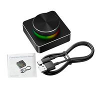 Fockety Controlador de Perilla de Volumen Personalizable, Dial Multimedia USB BT 5.1 con Luz RGB para PC Portátil de Escritorio, Tipo C Plug Play Perilla de Aleación de Aluminio con