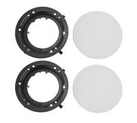 Fockety Cubiertas para Rejillas de Altavoces de Techo, Juego de 2 Rejillas Redondas Blancas para Altavoz de Techo con Base de Montaje, Rejilla metálica para Altavoces de Pared