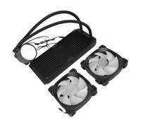 Fockety Enfriador Líquido de CPU ARGB, de Refrigeración Líquida AIO de 240 Mm con Pantalla LCD de 2,2 Pulgadas, Pantalla de Temperatura, Ventiladores PWM Duales, Funcionamiento Silencioso,