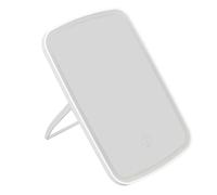 Fockety Espejo de Maquillaje LED, Ajuste de Brillo de 3 Niveles, Espejo de Tocador Iluminado Plegable, Espejo Cosmético Recargable con Luz, Batería de 600 MAh, para Viajes en Casa o