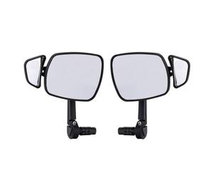 Fockety Espejo Para Bicicleta: Espejo Retrovisor De Doble Lente Con Cristal Convexo Hd Y Soporte De AleacióN De Aluminio; Ajustable En 4 Direcciones Para Bicicletas EléCtricas,