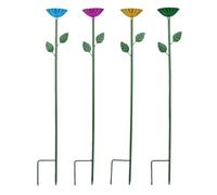 Fockety Estación de Riego de Abejas, Forma de Flor de Metal, Alimentador de Agua para Abejas, Cuenco de Agua para, Cuenco de Baño con Estacas para Patio Al Aire Libre, Balcón,