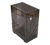 Fockety Estuche Mini ITX, Panel Acrílico Transparente de 4.3l Almohadillas de Pastel Amortiguadas de Enfriamiento de 360 °, Paneles Ventilados GPU, Estuche Mini PC para Flex 1U Power SSD de (Black)