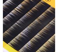 Fockety Extensión de Ceja Falsa Curva para Crear Volumen, Cejas Artificiales Individuales Negras, Seda de 12 Piezas para Artistas (9 mm)