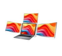 Fockety Extensor de Pantalla para Ordenador Portátil, Monitor Portátil Triple de 16 Pulgadas con Pantallas IPS, Extensor de Monitor para Ordenadores Portátiles de 12 a 18,5 Pulgadas (Enchufe de la UE)