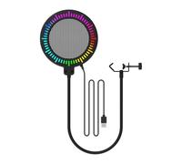 Fockety Filtro Pop de Micrófono USB, Filtro ArmPop Estabilizador con Clip de Cuello de Cisne de 360°, Micrófono de Condensador RGB con Luz de Anillo para Transmisiones de Juegos, Canto,