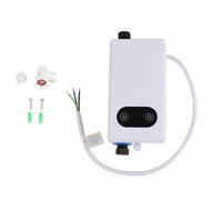 Fockety Función de Memoria Calentador de Agua Eléctrico Fácil Instalación Diseño que Ahorra Espacio para Cocina Baño Baño Público Calentador de Agua de 3400 W (color ABS)