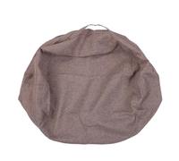 Fockety Funda para Silla de Puf con Almacenamiento de Animales de Peluche, sin Relleno, Organizador de Juguetes de Peluche Lavable, Puf Rellenable para Organizar Juguetes de (Lino Marrón)