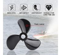 Fockety Hélice de Barco de Plástico para Barco RC, Juego Duradero para Submarino, Fácil Instalación para Entusiastas de RC, Negro, 36mm, 1 Par/Juego