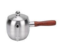 Fockety Hervidor de café para Verter sobre, Boquilla de Cuello de Cisne Ligera y Portátil de Acero Inoxidable de 500 Ml con de Madera, Tetera para el Hogar, Oficina, Camping (SILVER)