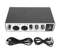 Fockety Interfaz de Audio USB C, Interfaz de Audio de Estudio de Grabación de 24 Bits 192 KHz con Entrada XLR y Alimentación Fantasma de 48 V para Grabación, Podcasting, Guitarrista (blanco negro)