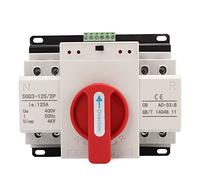 Fockety Interruptor de Transferencia Automática de Doble Potencia de 2p, Mango Rojo de 400V Red Many 125A Interruptor de Cambio del Generador, Interruptor de Transferencia de